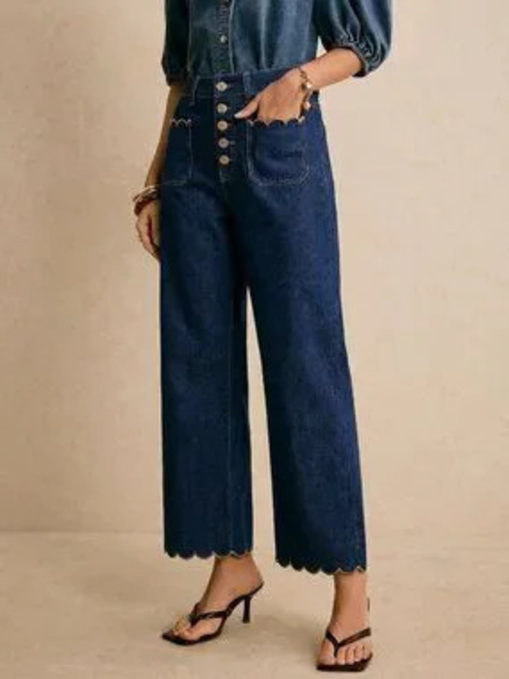 Dark Wash Casual Women's Washed Straight Leg Jeans